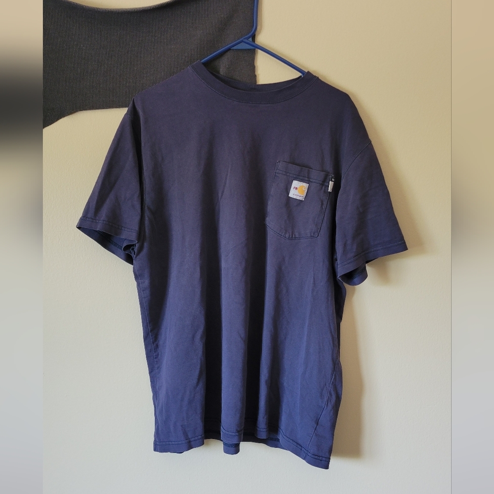 Carhartt indigo navy blue pocket tee size L